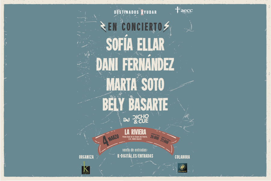 Sofía Ellar, Dani Fernández, Marta Soto y Bely Basarte juntos en un concierto solidario