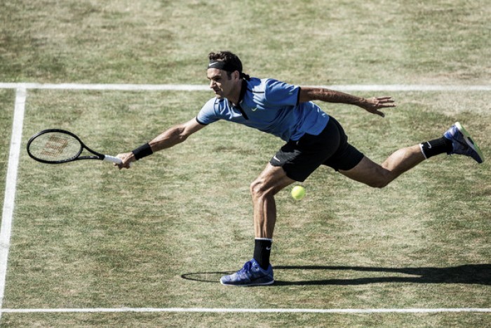 Roger Federer says he is "completely on track" ahead of Wimbledon