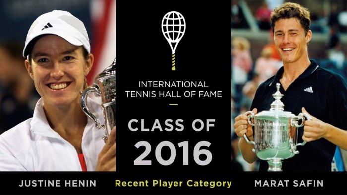 Marat Safin, Justine Henin Nominated To Tennis Hall Of Fame