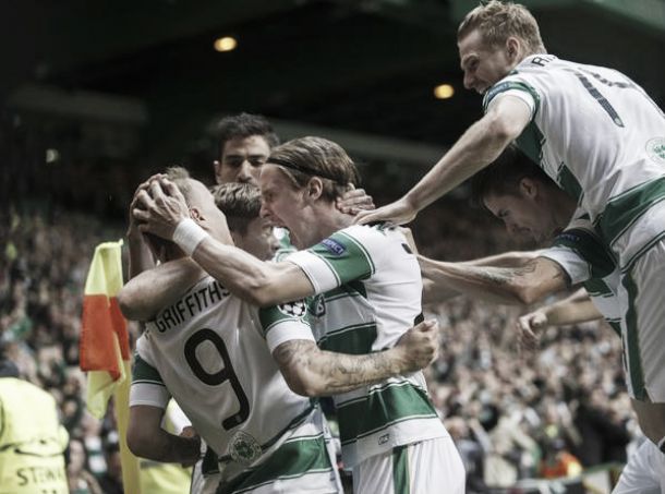 Celtic 3-2 Malmo: Griffiths brace hands Hoops a slender lead in play-off tie