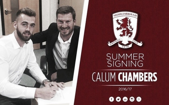 Middlesbrough sign Calum Chambers on season-long loan