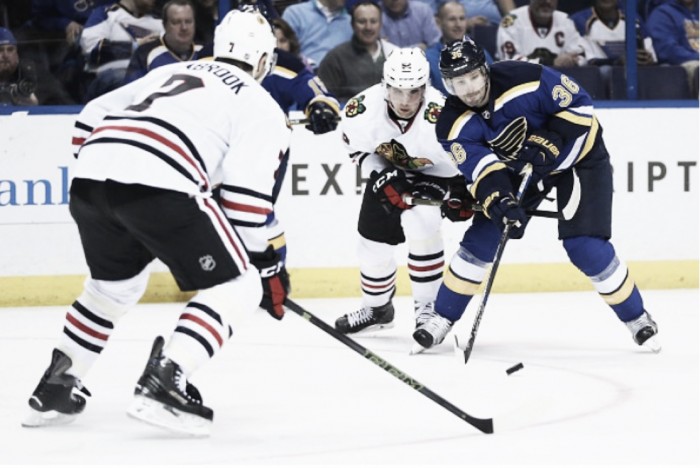 St. Louis Blues outlast Chicago Blackhawks in opening game of playoffs