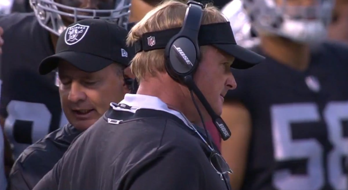 Oakland Raiders defeat the Detroit Lions in Gruden's return to the sidelines