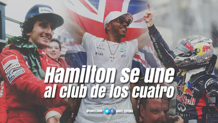 Hamilton entra en el club de los cuatro