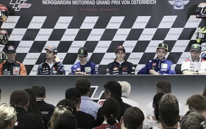 Conferenza stampa pre GP Austria. Rossi: "Flag-to-flag fase difficile". Marquez: "Non sarà facile"
