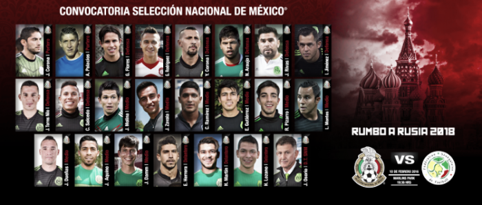 Convocatoria de la Selección Mexicana contra Senegal