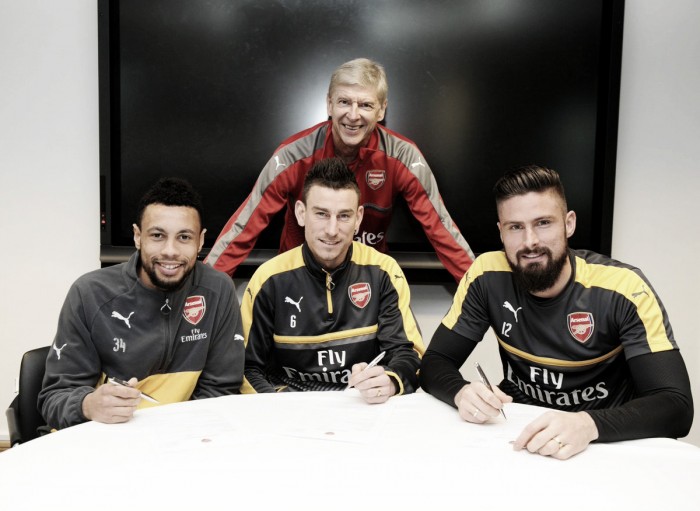 Arsenal, ufficiale il tris francese di rinnovi: firmano Giroud, Koscielny e Coquelin