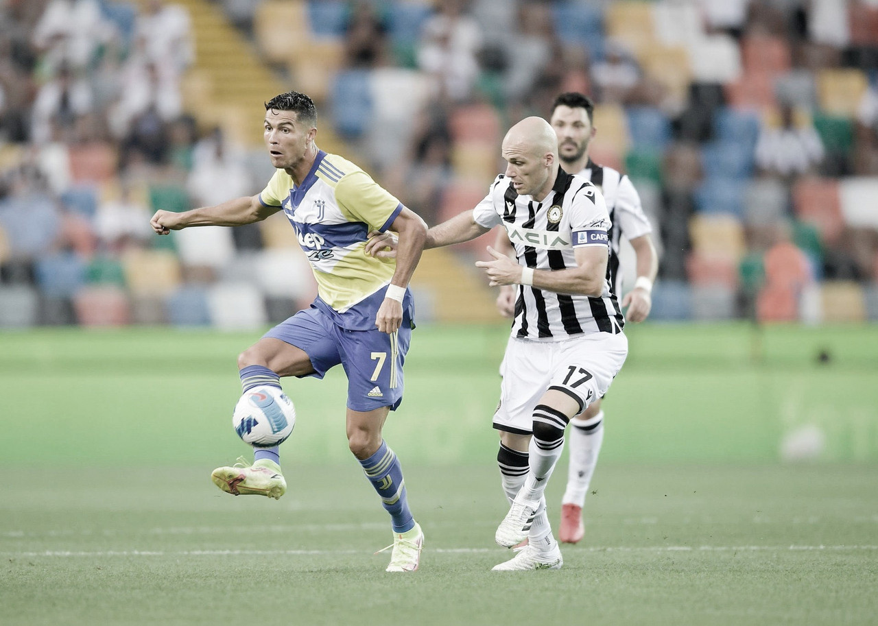 Cristiano Ronaldo tem gol anulado no fim e Udinese busca empate diante da Juventus