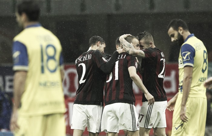Risultato finale Chievo - Milan Serie A 2016 (0-0): Un fuorigioco salva i rossoneri dalla sconfitta