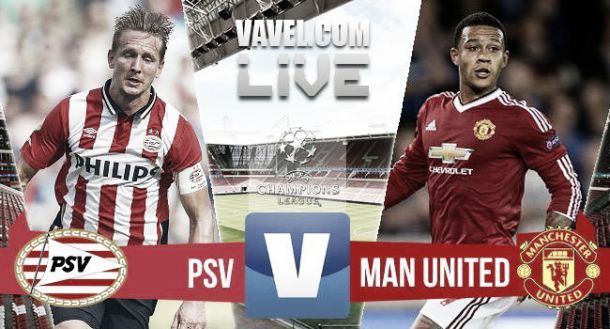 Resultado PSV - Manchester United en Champions League 2015 (2-1)