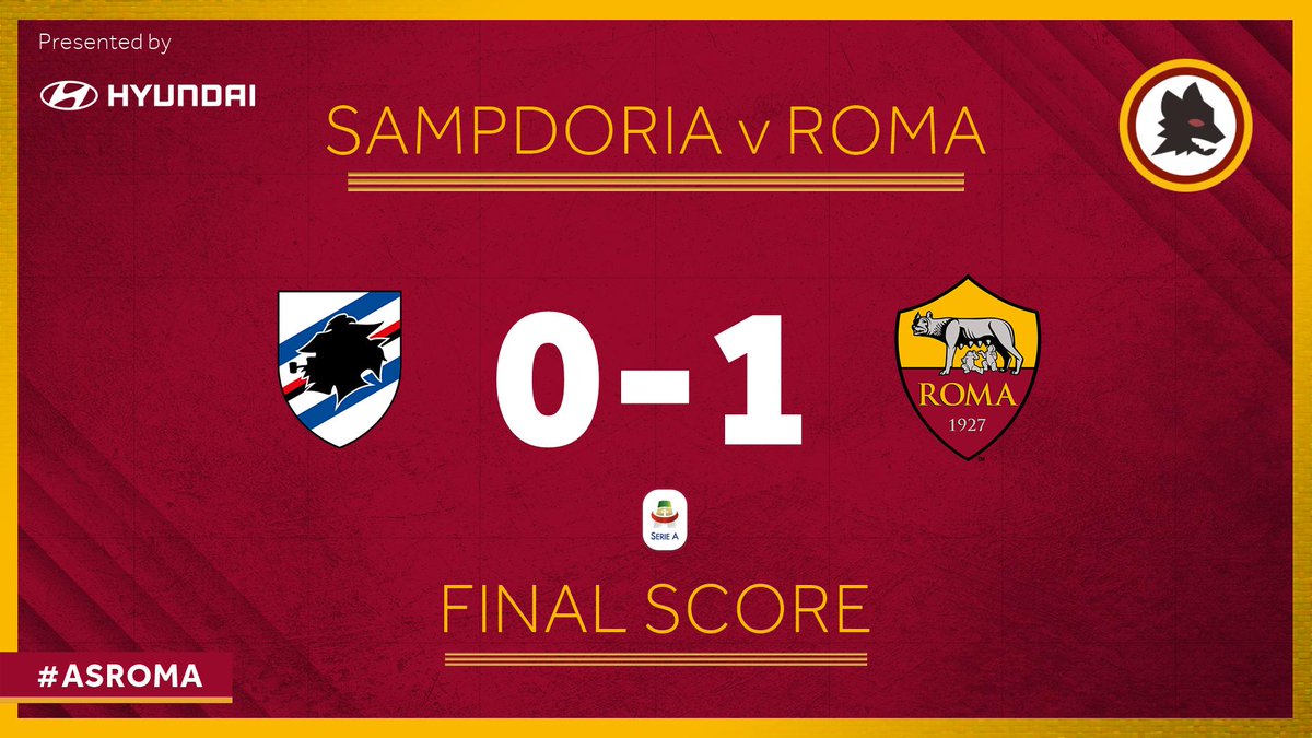 Serie A- Una brutta Roma batte la Sampdoria 0-1, ma senza strafare