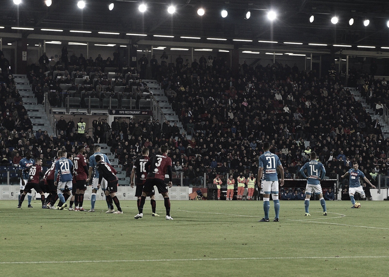 Com gol nos acréscimos, Napoli vence Cagliari e segue atrás da Juventus 
