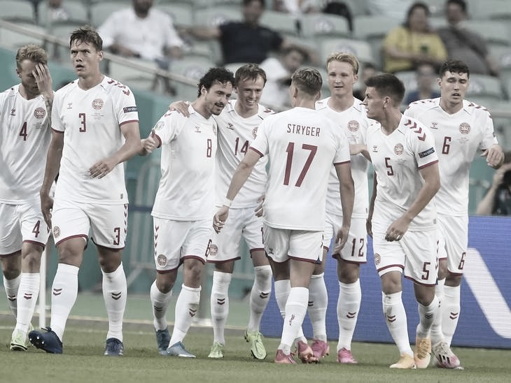 República Checa - Dinamarca, puntuaciones de Dinamarca en los cuartos de final de la Eurocopa 2020