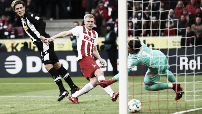 Colônia marca no fim, supera Borussia M'Gladbach e busca reação na Bundesliga
