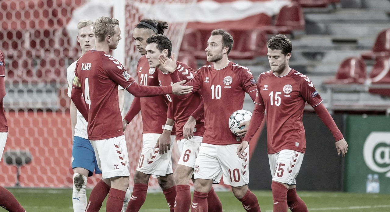 Com gol nos acréscimos, Dinamarca vence Islândia e segue viva na Nations League