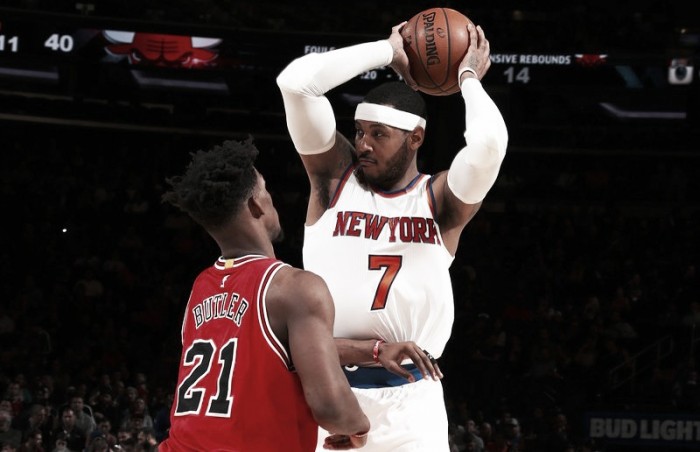 Com volta de Carmelo Anthony, Knicks vence Bulls em clima de despedida na temporada