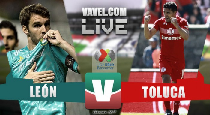 Resultado y goles del León 2-3 Toluca de Liga MX 2017