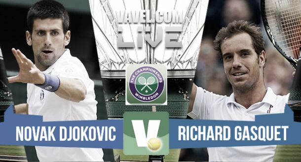 Resultado Novak Djokovic - Richard Gasquet en semifinales de Wimbledon 2015 (3-0)
