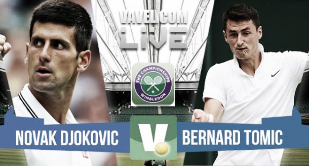 Resultado Djokovic - Tomic en Wimbledon 2015 (3-0)