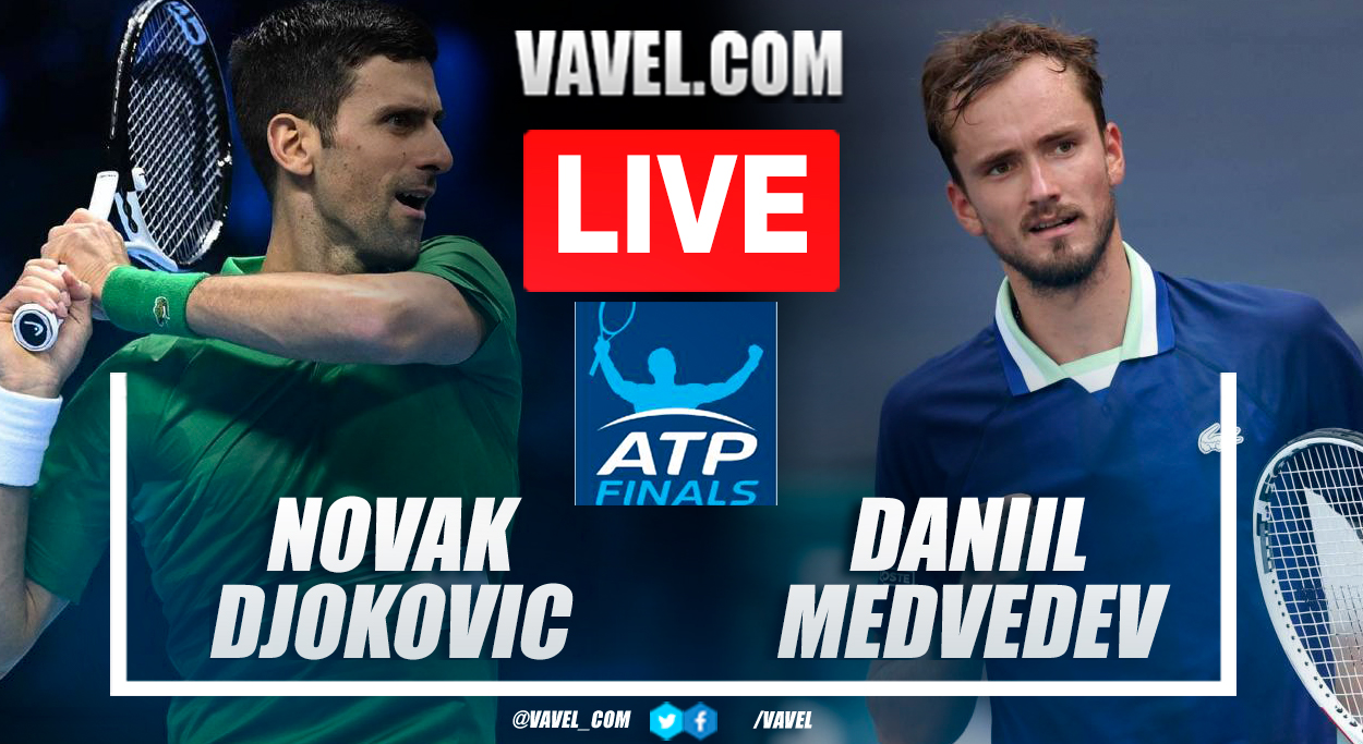 Summary and higlights of Novak Djokovic 2-1 Daniil Medvedev in ATP Finals 