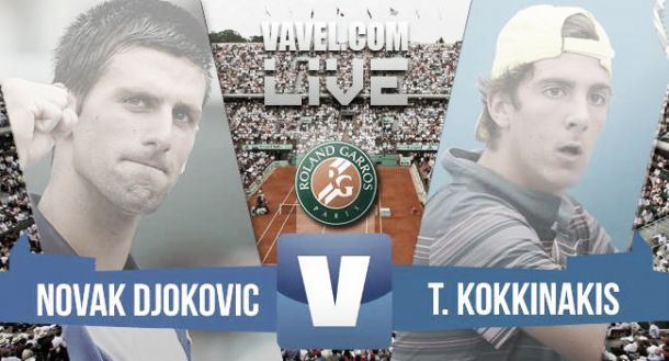 Resultado Djokovic - Kokkinakis en Roland Garros 2015 (3-0)