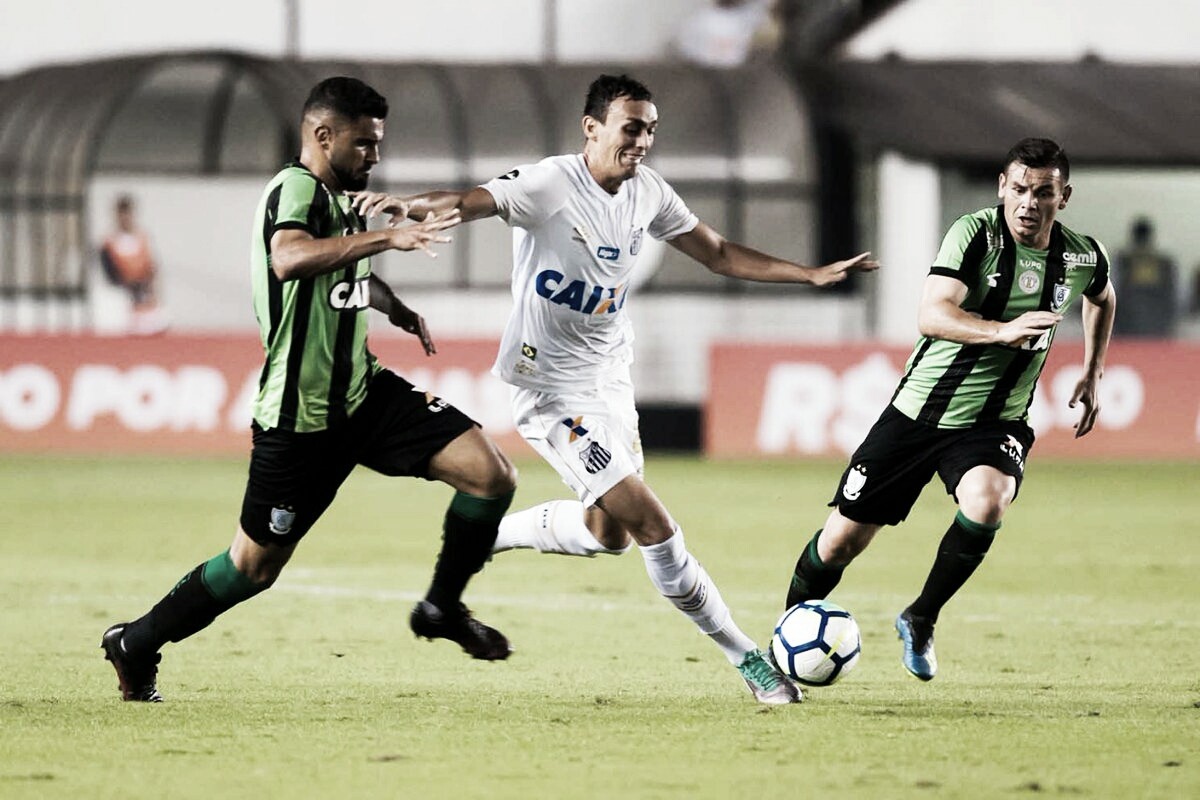Santos cria chances, mas é derrotado pelo América-MG na Vila Belmiro