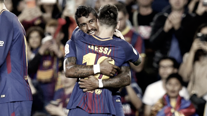 Paulinho marca pela segunda vez, Messi faz quatro e Barcelona devasta o Eibar