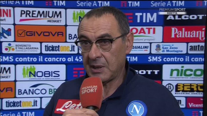 Il Napoli frena a Verona, Sarri: "Gli attaccanti hanno fatto fatica, ma non abbiamo concesso ripartenze"