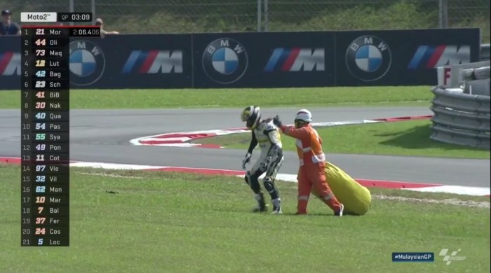 Moto2, Gp della Malesia - Niente danni celebrali per Luthi, ma il piede rischia di fargli perdere l'iride