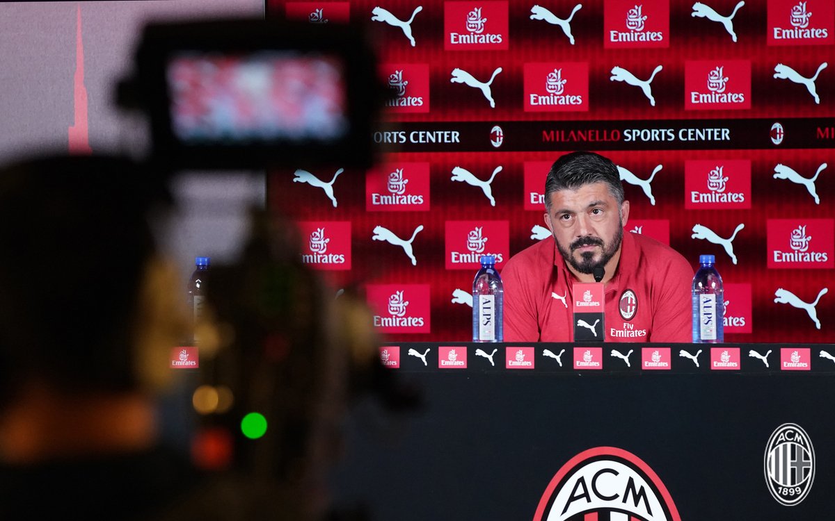 Milan, Gattuso in conferenza stampa presenta la gara contro l'Olympiacos
