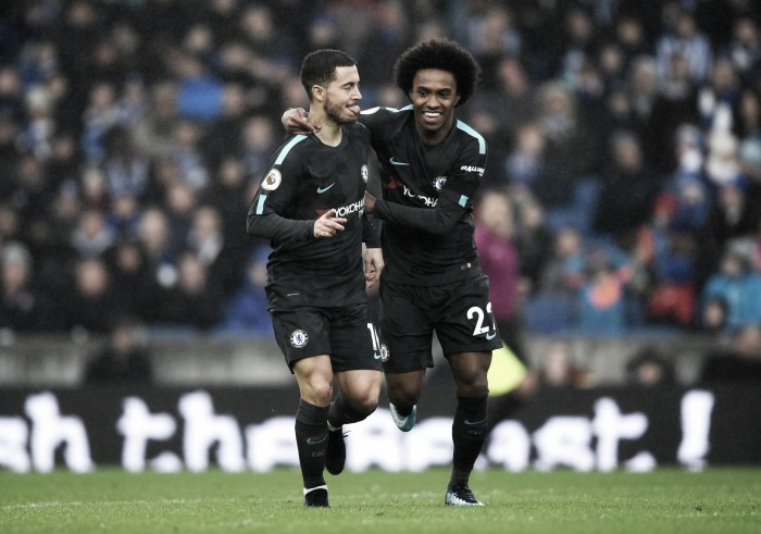 Premier - Chelsea nel segno di Hazard e Moses: Conte torna a vincere con uno 0-4 al Brighton