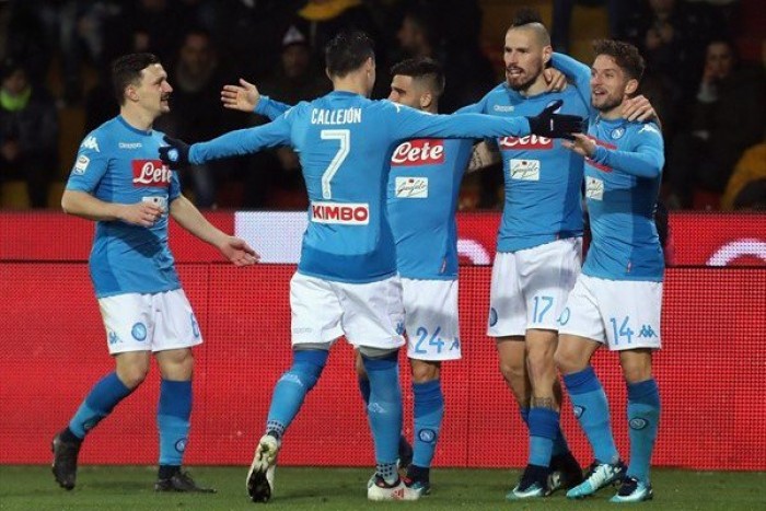 Napoli, vittoria di fioretto. Mertens ed Hamsik 'strega'no il Benevento