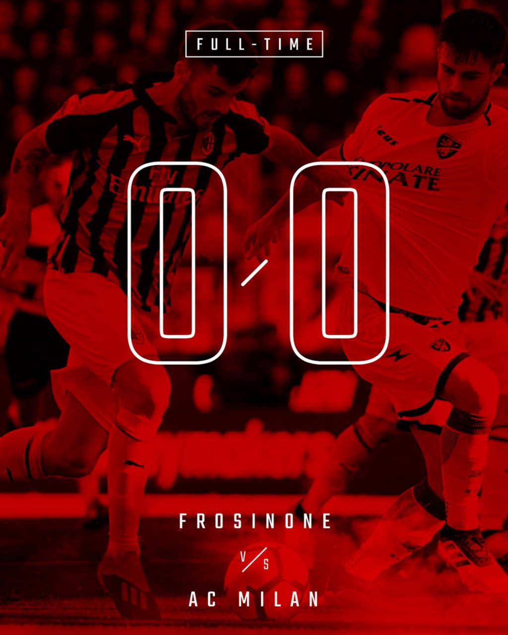 Serie A- Tante occasioni sprecate per entrambe, il Frosinone blocca il Milan (0-0)