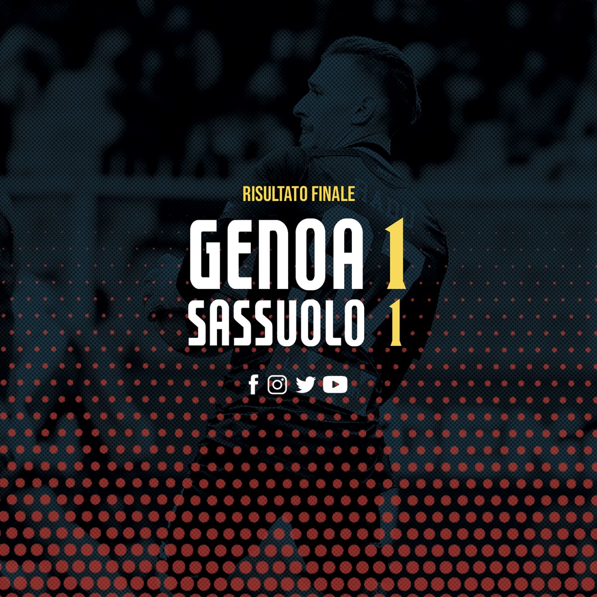Serie A-Pareggio che non soddisfa nessuno. 1-1 tra Genoa e Sassuolo