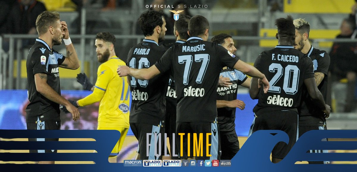 Serie A- La Lazio batte il Frosinone 1-0 e ritorna in cirsa per il quarto posto