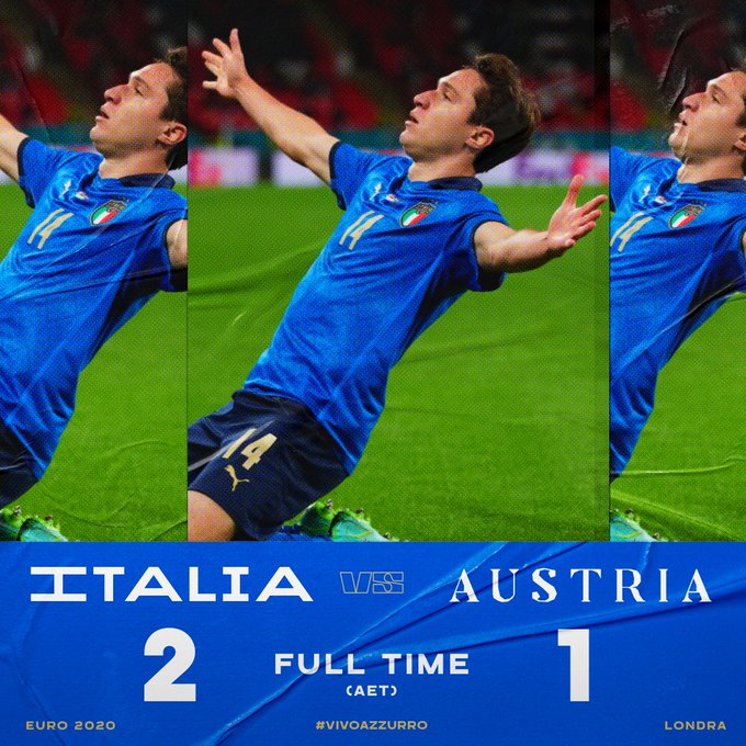Euro 2020, l'Italia soffre, ma batte l'Austria nel supplementare