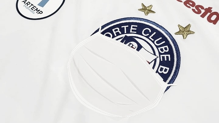Bahia terá máscara em seu escudo no uniforme para volta da Copa do Nordeste Bahia terá máscara em seu escudo no uniforme para volta da Copa do Nordeste