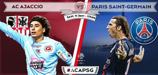 Resultado del AC Ajaccio - PSG en la jornada 20 de la Ligue 1 (1-2)