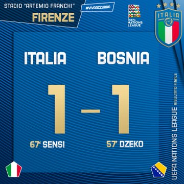 Uefa  Nations League - Sensi risponde a Dzeko: 1-1 tra Italia e Bosnia