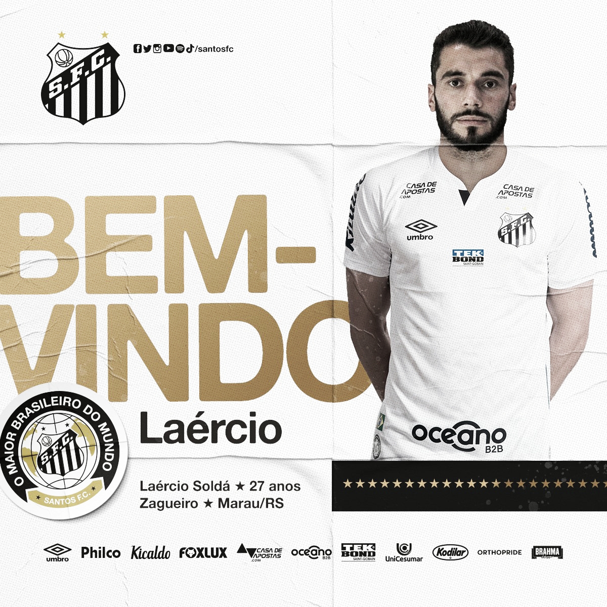 Enfim, zagueiro Laércio é apresentado no Santos: "Passei por momento de muita paciência" Enfim, zagueiro Laércio é apresentado no Santos: "Passei por momento de muita paciência"