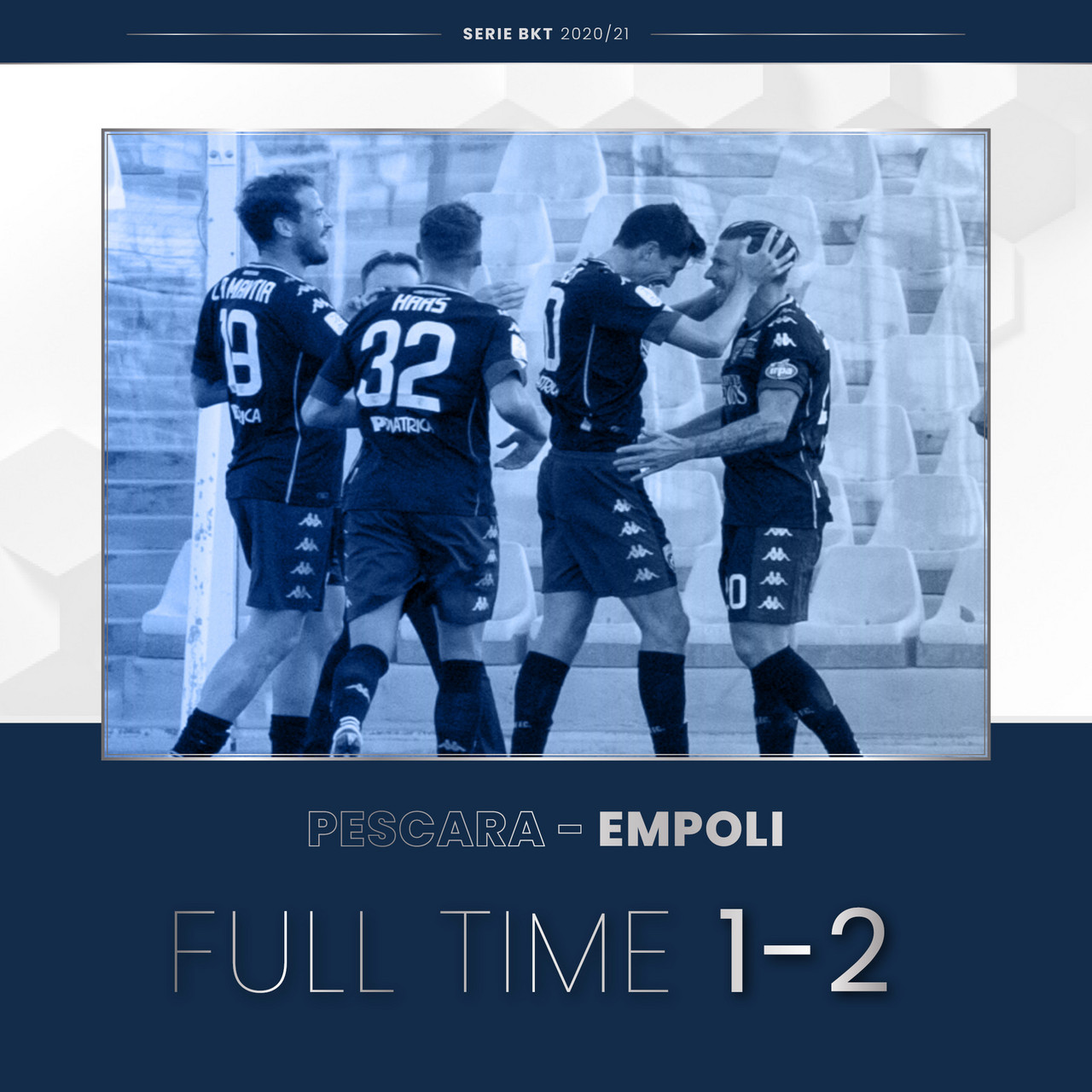 L'Empoli espugna l'Adriatico: battuto il Pescara 2-1