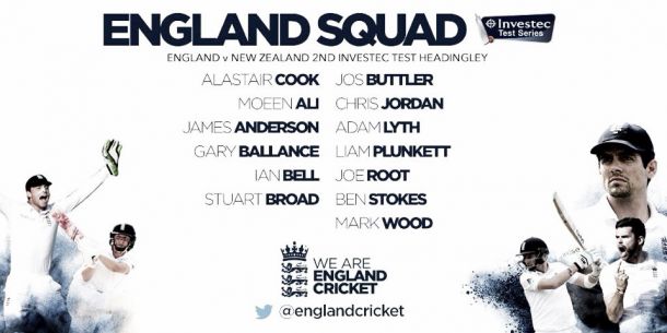 England Cricket name squad for Second Test