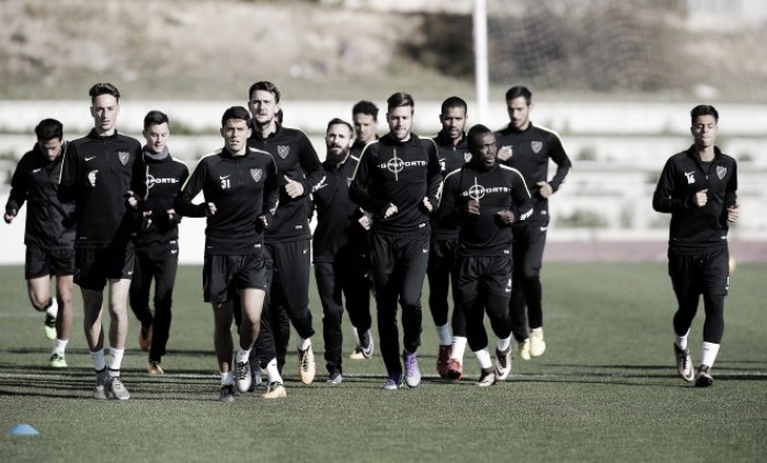 El Málaga realiza el primer entrenamiento de la semana