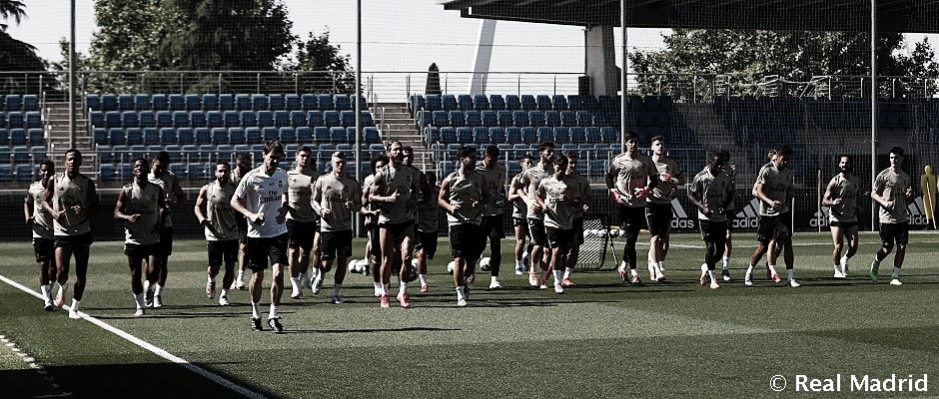 Primer entrenamiento semanal del Real Madrid tras vencer al Espanyol Primer entrenamiento semanal del Real Madrid tras vencer al Espanyol
