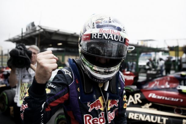 Vettel triumphs in soggy Brazilian Grand Prix qualifying