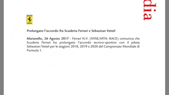 F1, Ferrari - UFFICIALE: Vettel a Maranello fino al 2020