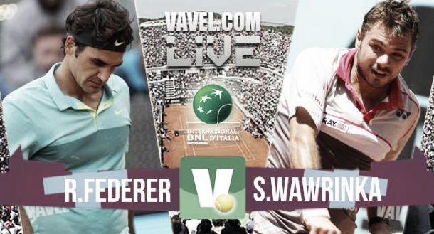 Resultado Federer - Wawrinka en las semifinales del Masters 1000 de Roma 2015 (2-0)