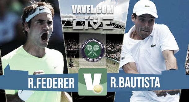 Resultado Roger Federer - Roberto Bautista en Wimbledon 2015 (3-0)