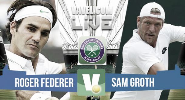 Resultado Roger Federer - Sam Groth en Wimbledon 2015 (3-1)