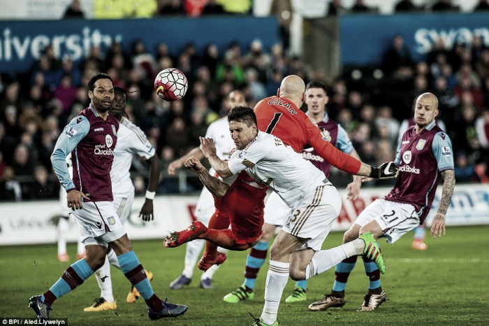 Swansea City 1-0 Aston Villa: Guzan error costs Villa
